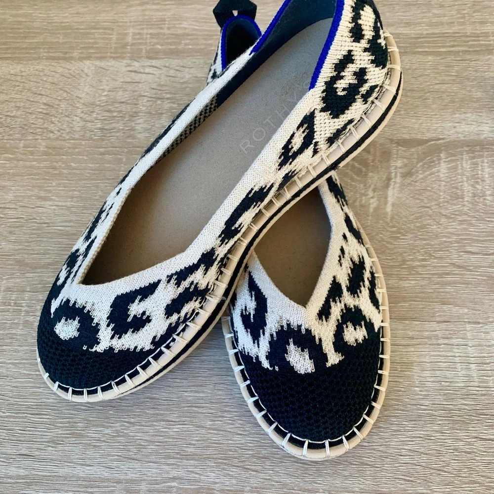 Rothy's Black and White Patterned Sandy Cat Espadrilles - Picture 6 of 7